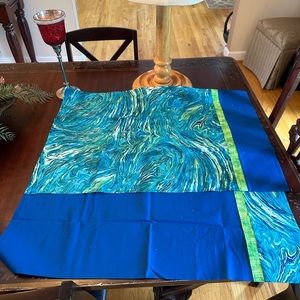 2 handmade pillow case thick solid material.  These are gorgeous